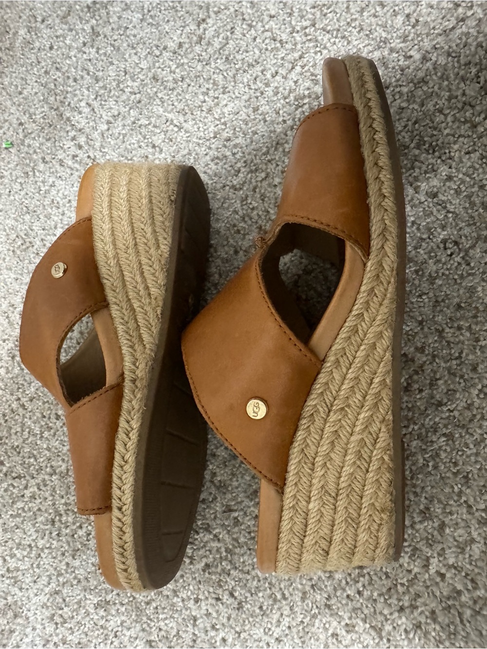 UGG Eirene Leather Espadrille Wedge Sandals - Picture 7 of 11